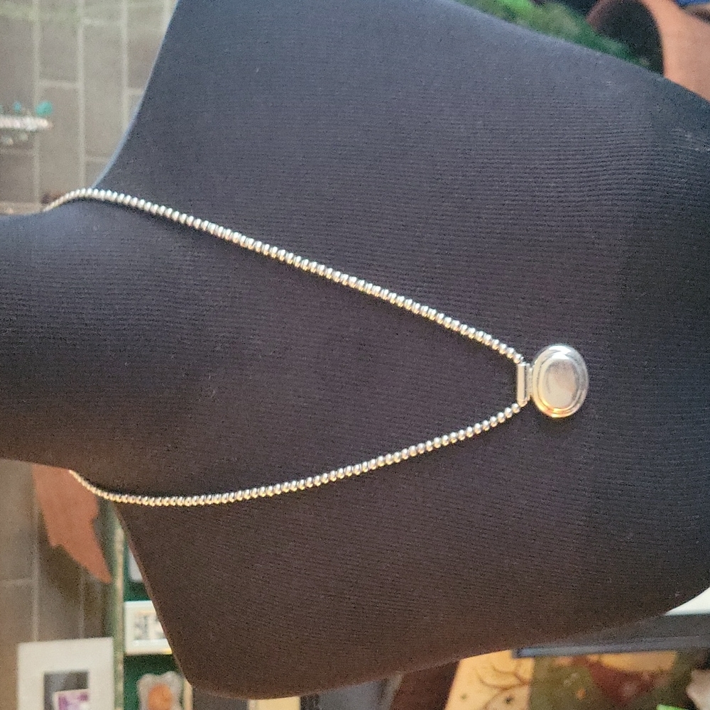 Sterling silver necklace, marked 925 with marked pendant ready to be monogrammed